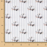 Percal Estampado Pandas Rayas Gris - Ribes y Casals