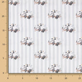 Percal Estampado Pandas Rayas Gris - Ribes y Casals
