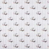 Percal Estampado Pandas Rayas Gris - Ribes y Casals