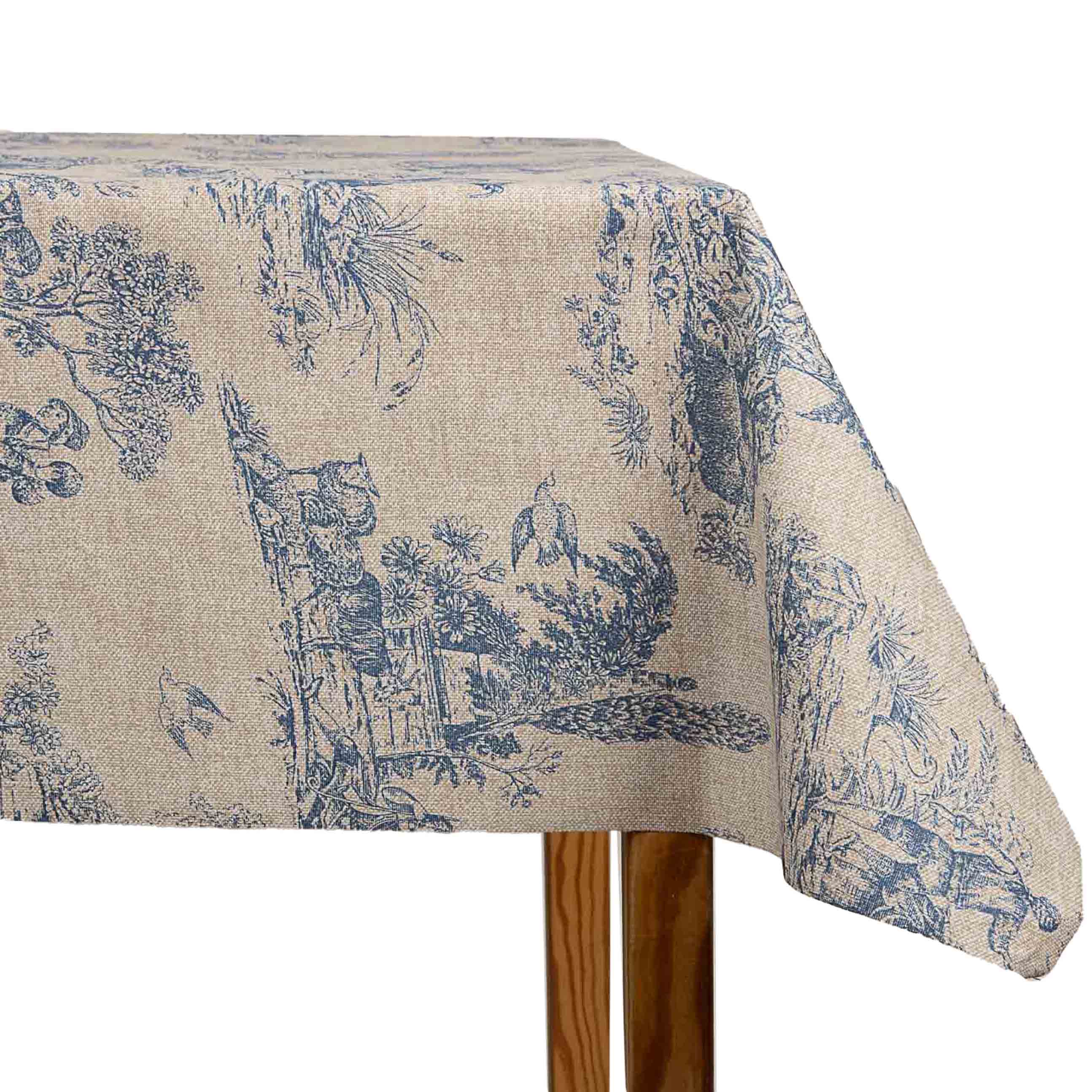 Mantel Resinado Toile Nature Azul - Ribes y Casals