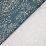 Loneta Efecto Lino Floral Provenzal Azul - Ribes y Casals