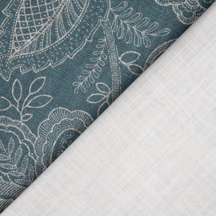 Loneta Efecto Lino Floral Provenzal Azul - Ribes y Casals