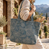 Loneta Efecto Lino Floral Provenzal Azul - Ribes y Casals