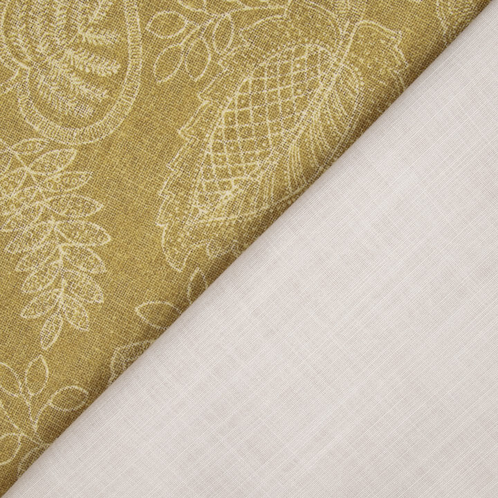 Loneta Efecto Lino Floral Provenzal Mostaza - Ribes y Casals