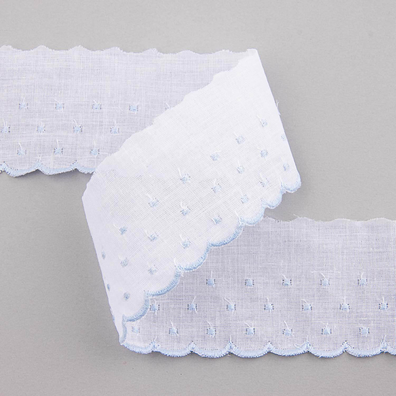 Tira de Batista Blanco y Azul 30 mm - Ribes y Casals
