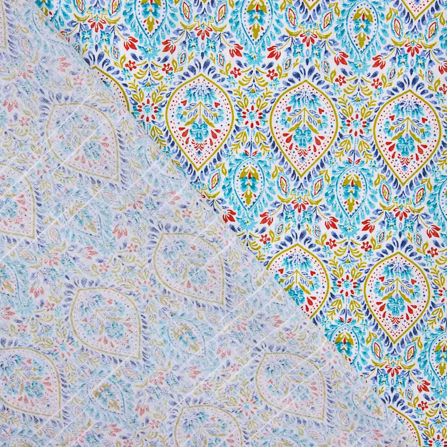 Batista Algodón Estampada Gotas Turquesa - Ribes y Casals