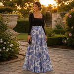 Brocado Royal Bloom Azul Zafiro - Ribes y Casals