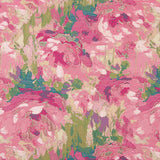 Retal Brocado Floral Rosas Fucsia y Verde - Varias medidas x ancho de 140 cm - Ribes y Casals