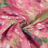 Retal Brocado Floral Rosas Fucsia y Verde - Varias medidas x ancho de 140 cm - Ribes y Casals