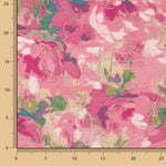 Retal Brocado Floral Rosas Fucsia y Verde - Varias medidas x ancho de 140 cm - Ribes y Casals