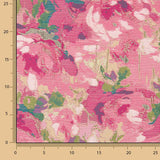 Retal Brocado Floral Rosas Fucsia y Verde - Varias medidas x ancho de 140 cm - Ribes y Casals
