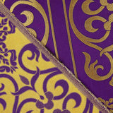 Brocado Litúrgico Cruz Barroca Morado Oro - Ribes y Casals