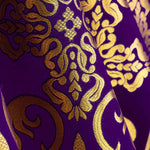 Brocado Litúrgico Cruz Barroca Morado Oro - Ribes y Casals