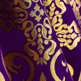 Brocado Litúrgico Cruz Barroca Morado Oro - Ribes y Casals