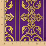 Brocado Litúrgico Cruz Barroca Morado Oro - Ribes y Casals