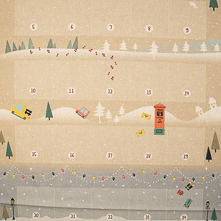 Panel Algodón Calendario de Adviento Infantil Aventura de Papá Noel – DIY - Ribes y Casals