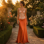 Brocado Atardecer Imperial Coral - Ribes y Casals