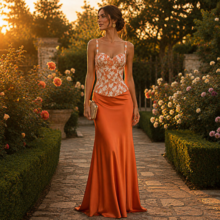 Brocado Atardecer Imperial Coral - Ribes y Casals