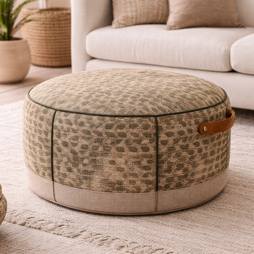 Lino y Yute Estampado Botánico Verde - Ribes y Casals