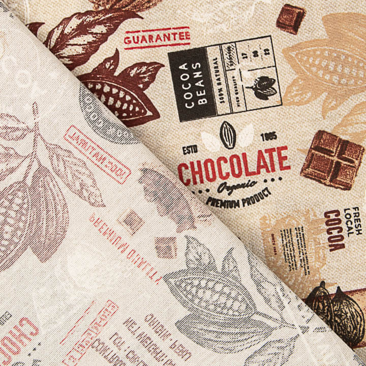 Loneta Estampada Chocolate y Cacao Vintage - Ribes y Casals