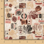 Loneta Estampada Chocolate y Cacao Vintage - Ribes y Casals