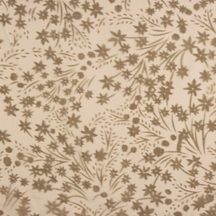Devoré Floral Tonos Beige sobre Gasa - Ribes y Casals
