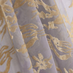 Devoré Floral Beige sobre Gasa Gris Azulada - Ribes y Casals