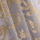 Devoré Floral Beige sobre Gasa Gris Azulada - Ribes y Casals