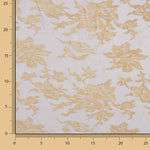 Devoré Floral Beige sobre Gasa Gris Azulada - Ribes y Casals