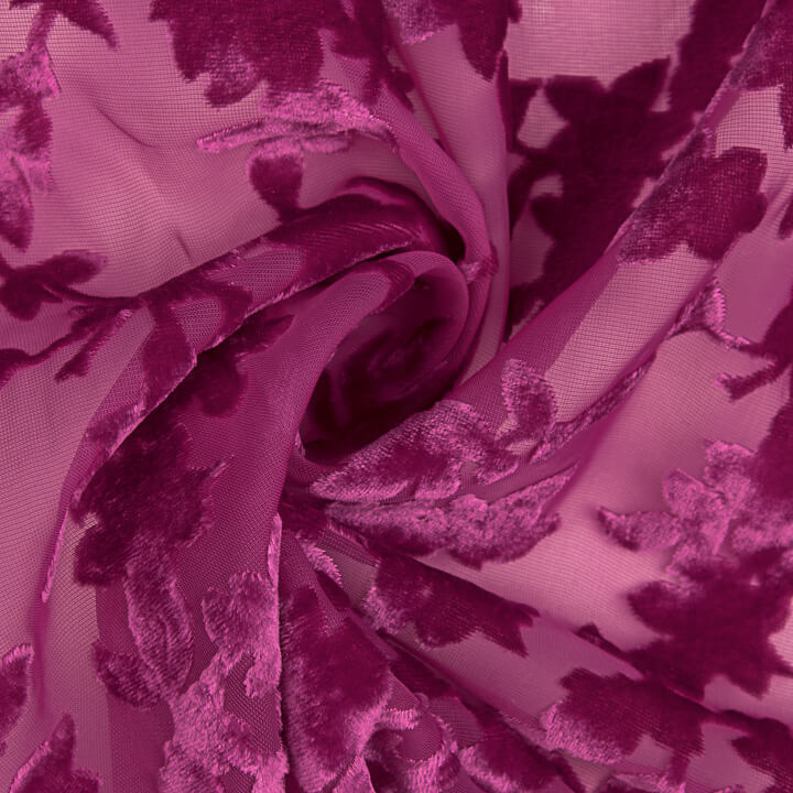 Devoré Floral Fucsia sobre Gasa - Ribes y Casals
