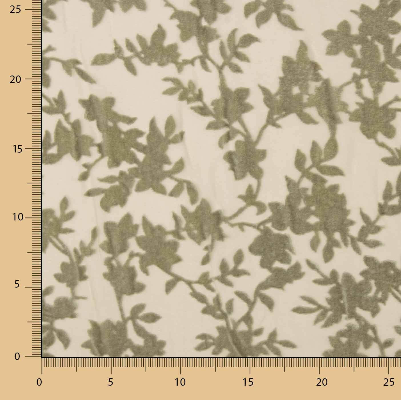 Devoré Floral Verde sobre Gasa - Ribes y Casals