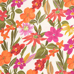 Viscosa Estampada Flores Fucsia y Naranja - Ribes y Casals