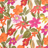 Viscosa Estampada Flores Fucsia y Naranja - Ribes y Casals