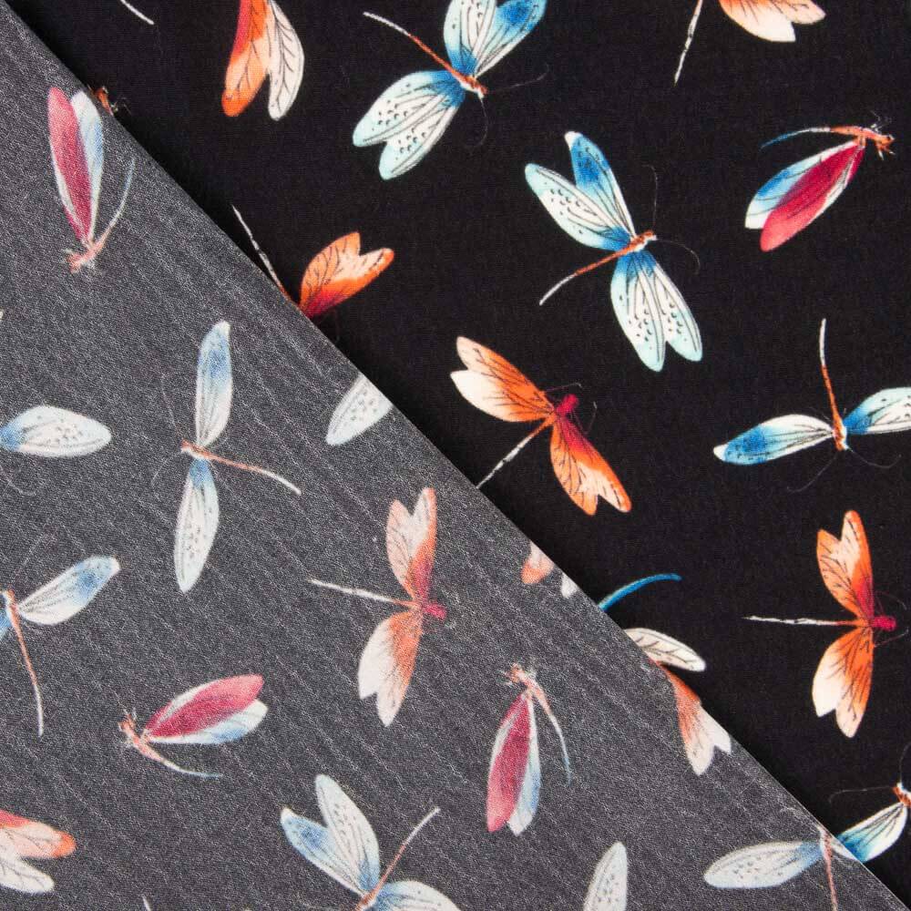 Georgette Estampada Libélulas - Ribes y Casals