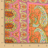 Retal Crepé Viscosa Estampada Paisley Boho Fucsia - Varias medidas x ancho de 140 cm - Ribes y Casals
