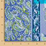 Viscosa Rústica Estampada Cachemir Azul y Verde - Ribes y Casals