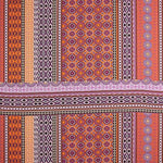 Viscosa Estampada Étnica Rayas Naranja y Morado - Ribes y Casals