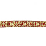 Galón Metalizado Dorado y Granate Ref.463 – Ancho 25 mm - Ribes y Casals