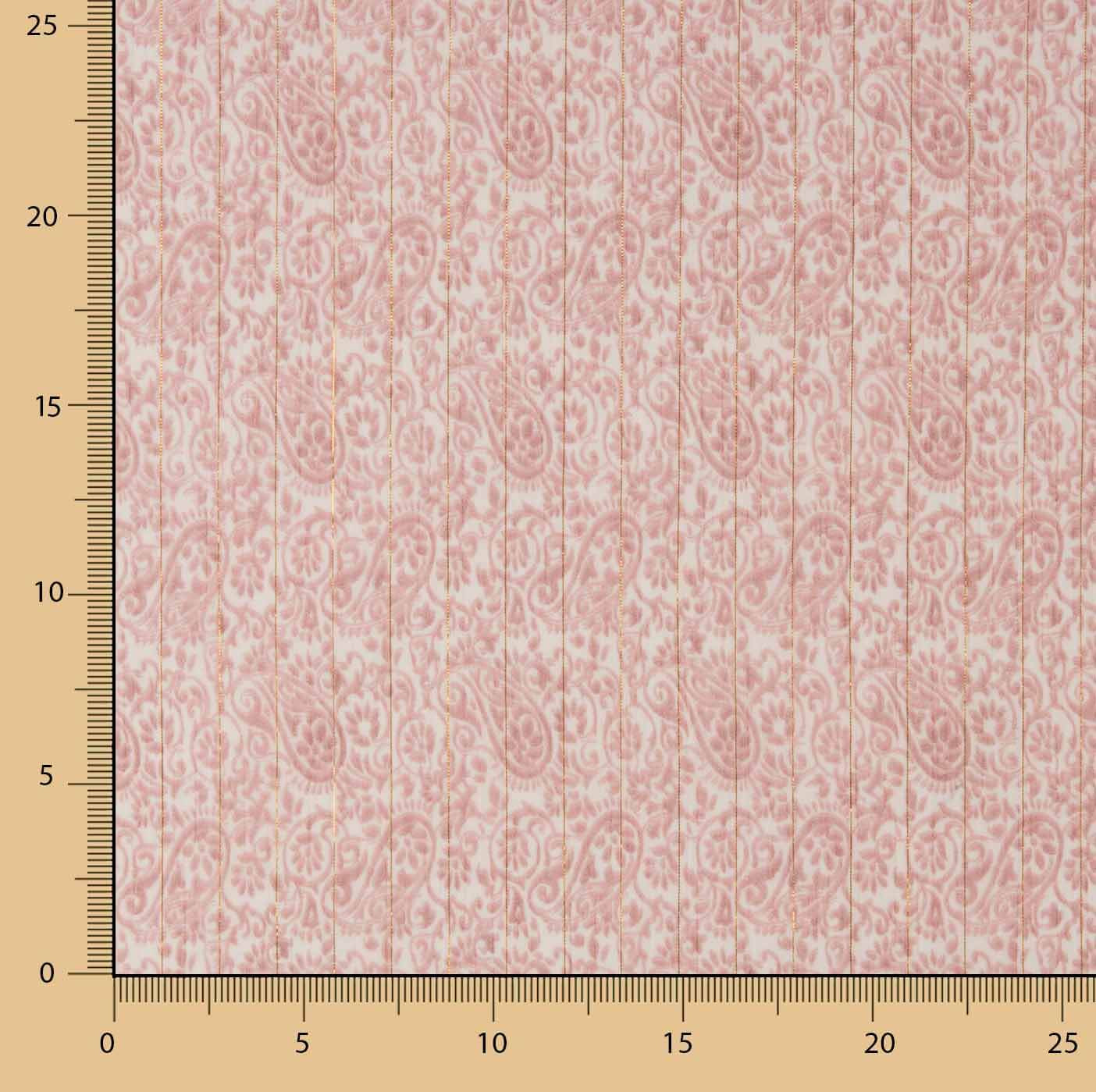 Gasa Poliéster Lurex Estampada Cachemir Rosa - Ribes y Casals