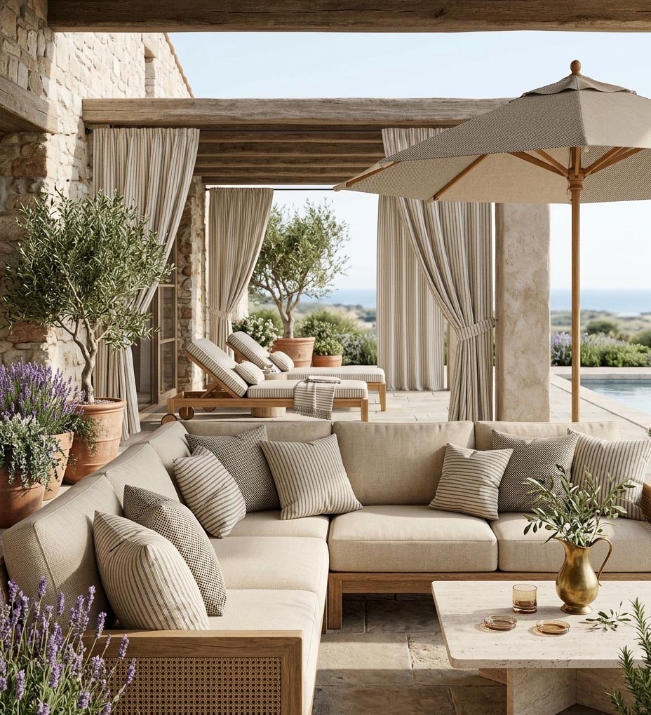 Lona Exterior Famara Rayas Gris Antracita - Ribes y Casals