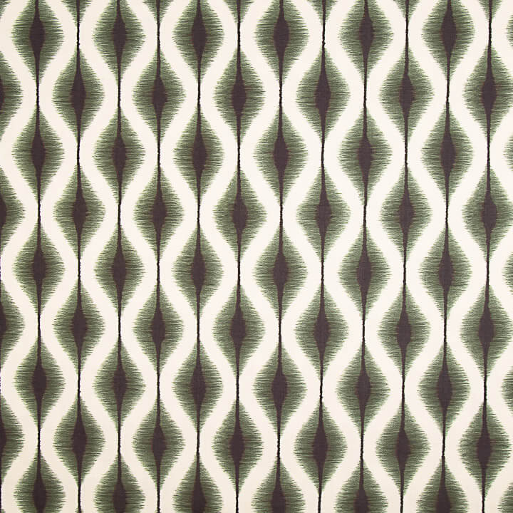 Loneta Efecto Lino Ikat Étnico Verde - Ribes y Casals