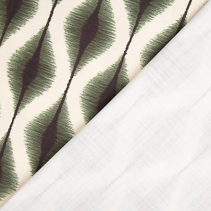 Loneta Efecto Lino Ikat Étnico Verde - Ribes y Casals