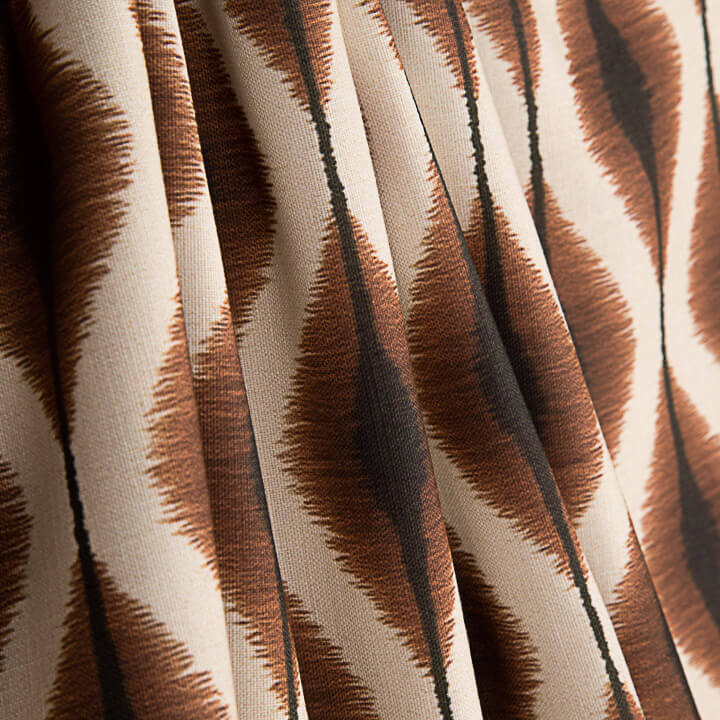 Loneta Efecto Lino Ikat Étnico Terracota - Ribes y Casals