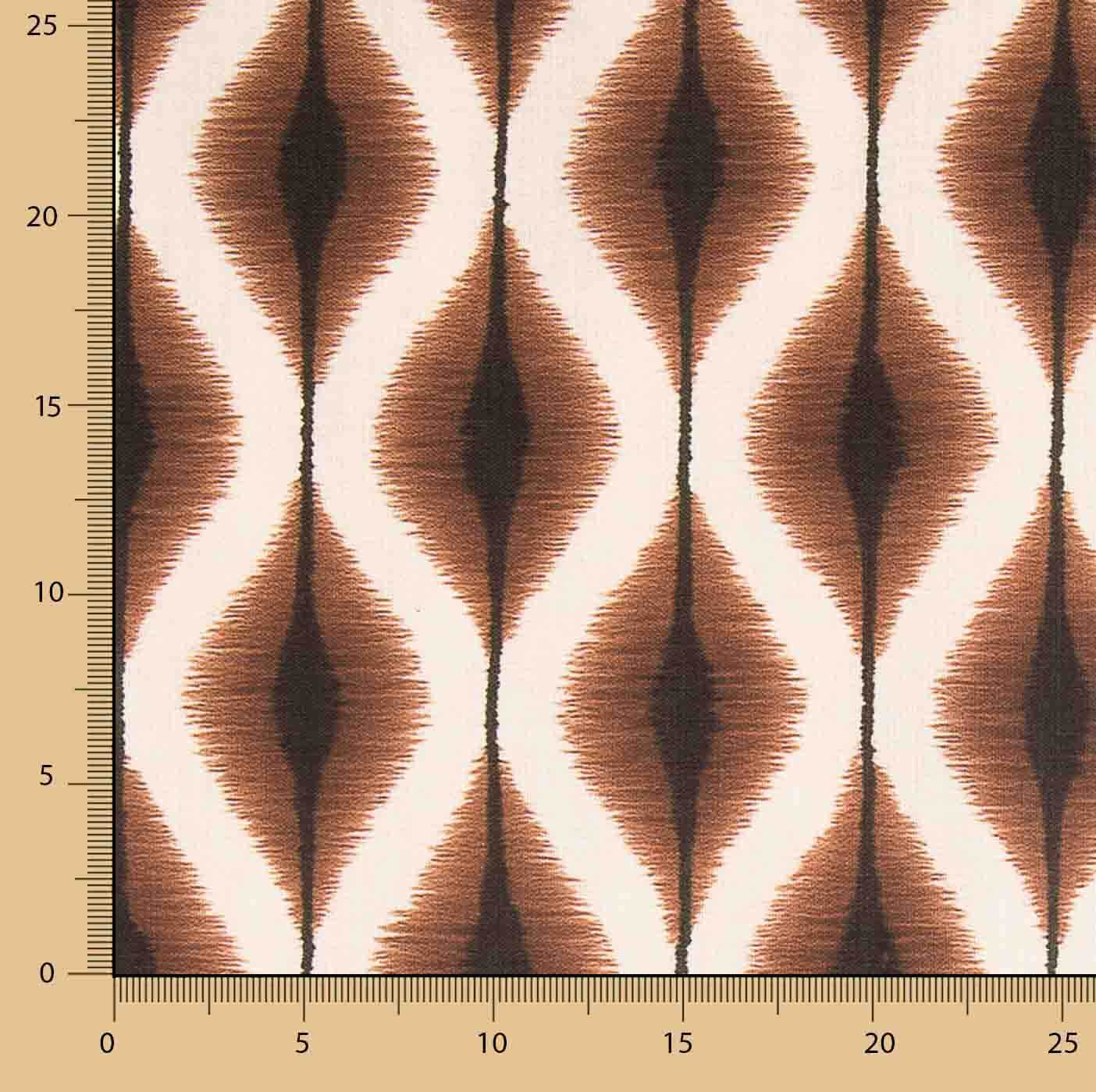 Loneta Efecto Lino Ikat Étnico Terracota - Ribes y Casals