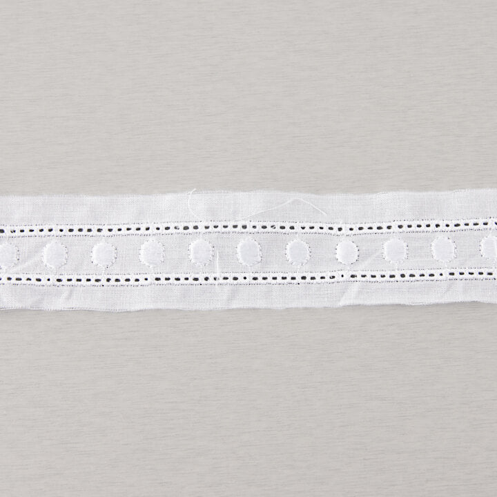 Tira Batista Bordada Blanca Modelo 11701 – 30 mm - Ribes y Casals