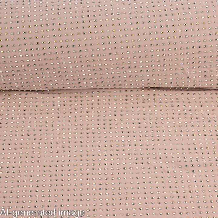 Tela Elástica con Strass Plateado Irisado Rosa Maquillaje - Ribes y Casals