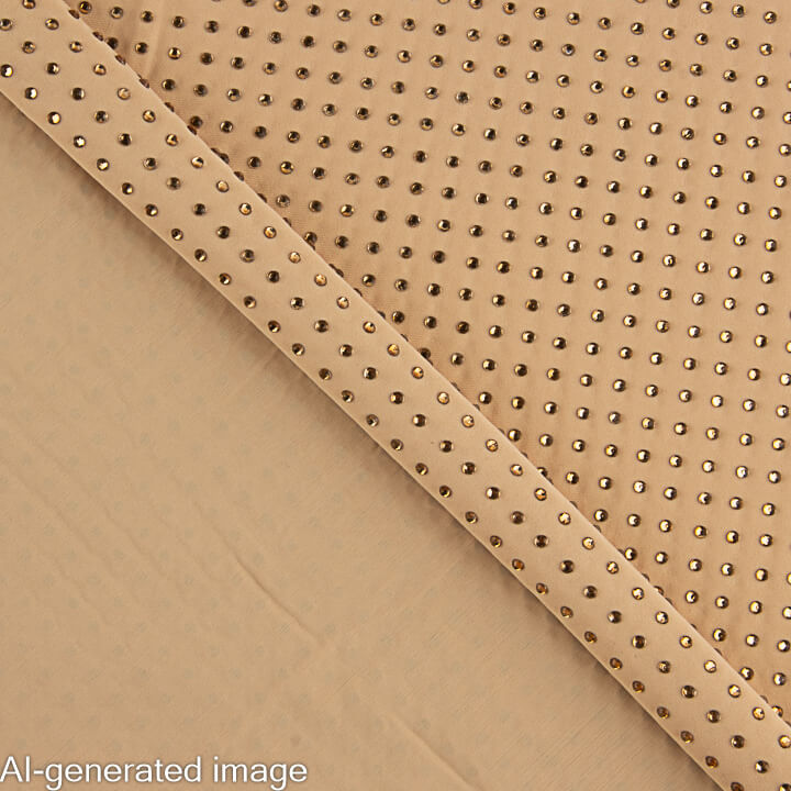 Tela Elástica con Strass Dorado Irisado Camel - Ribes y Casals
