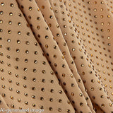 Tela Elástica con Strass Dorado Irisado Camel - Ribes y Casals