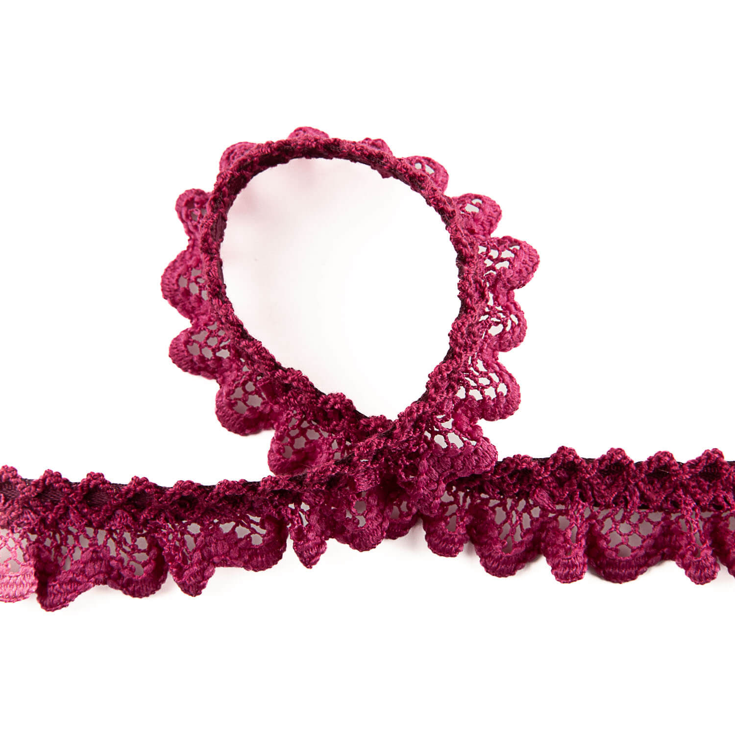 Tira de Puntilla Rojo Burdeos 15 mm - Ribes y Casals