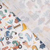 Percal Estampado Dinosaurios Constructores Multicolor - Ribes y Casals
